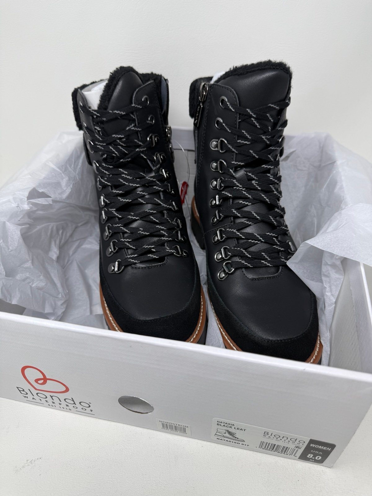 Blondo Natasia Waterproof Winter Boots - Black Leather, Women's Size 8M *New*