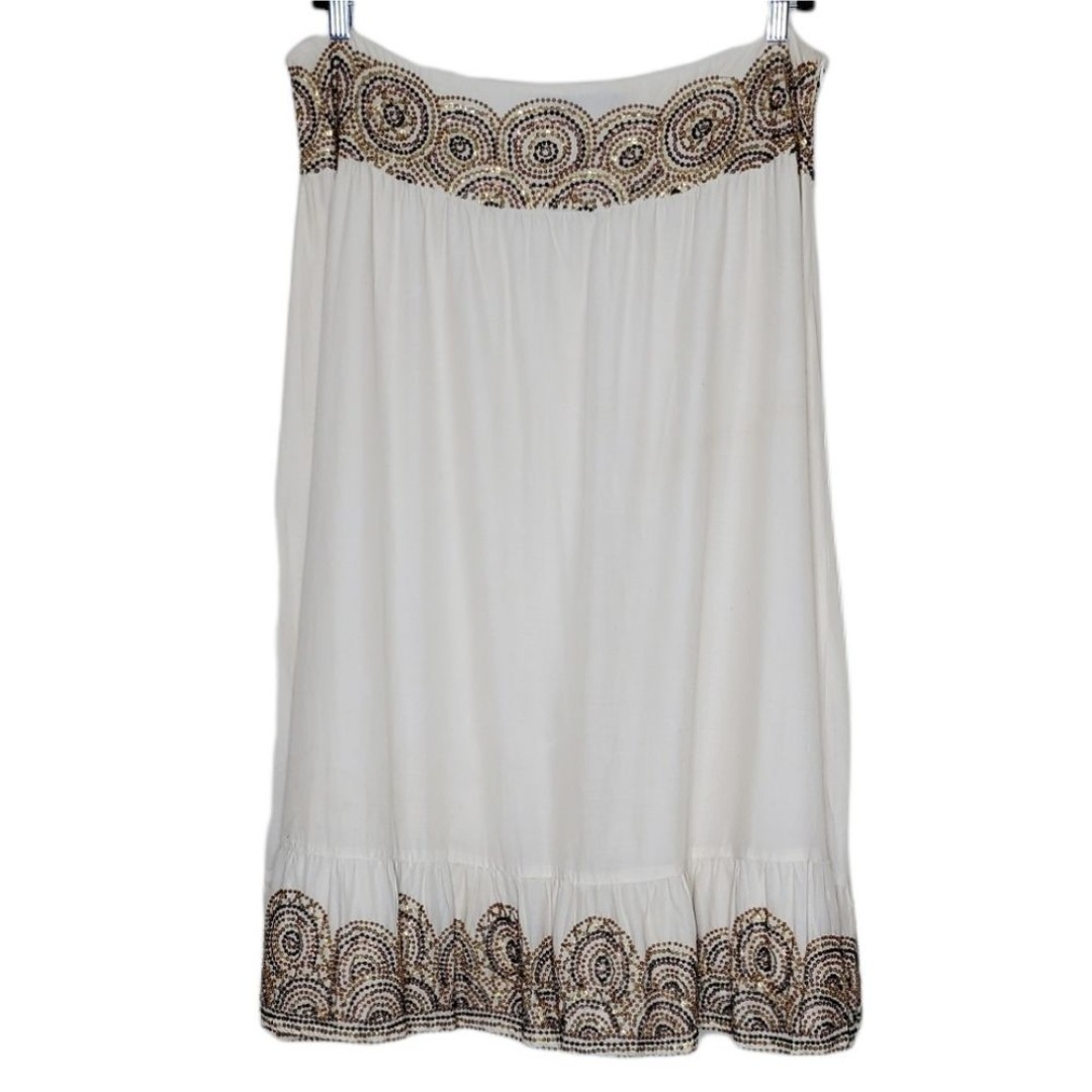 Debbie Shuchat Women's XL Embellished Sequined Beaded Bohemian Full Maxi Skirt
