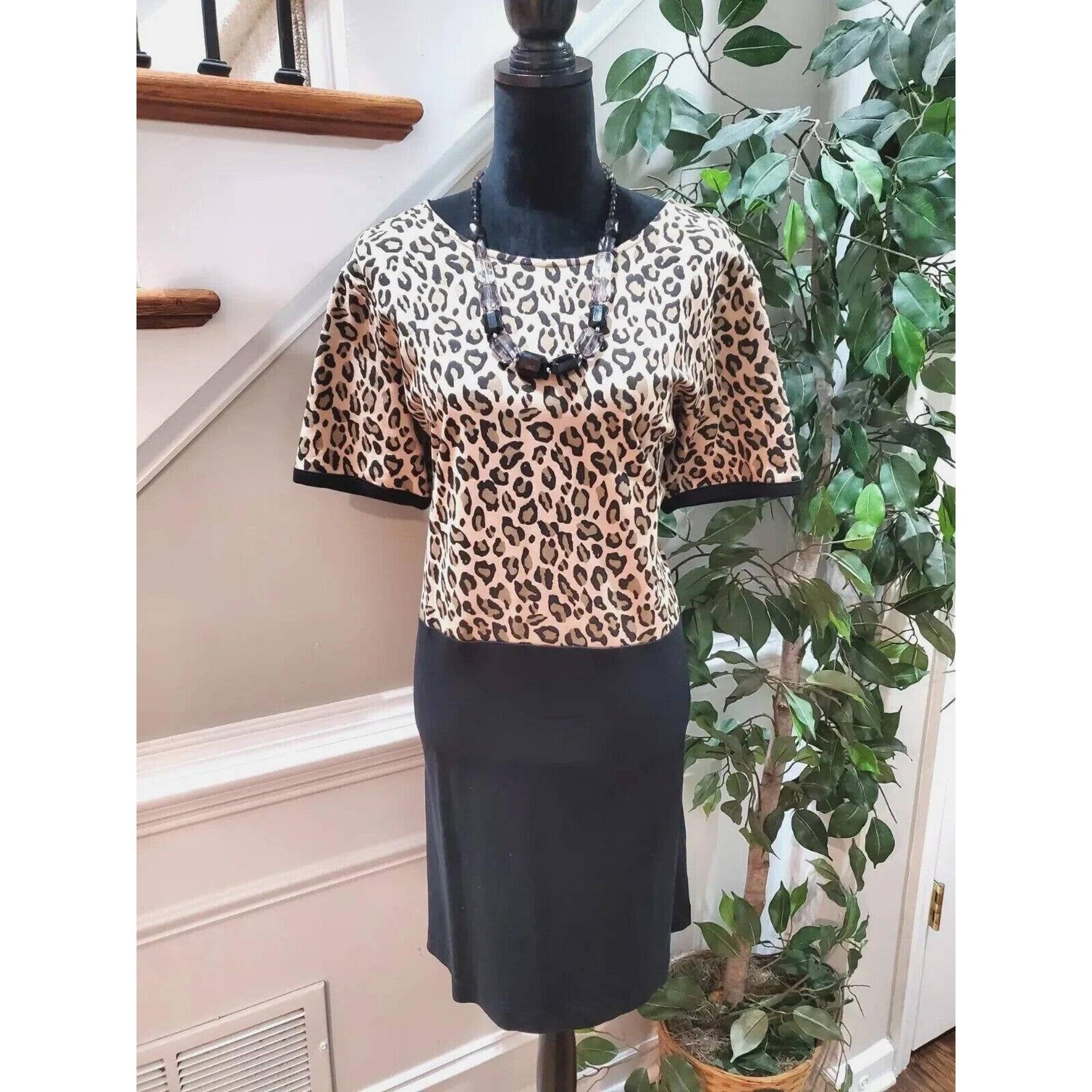 Joan Vass Women's Beige Cotton Round Neck Short Sleeve Knee Length Dress Size 1X