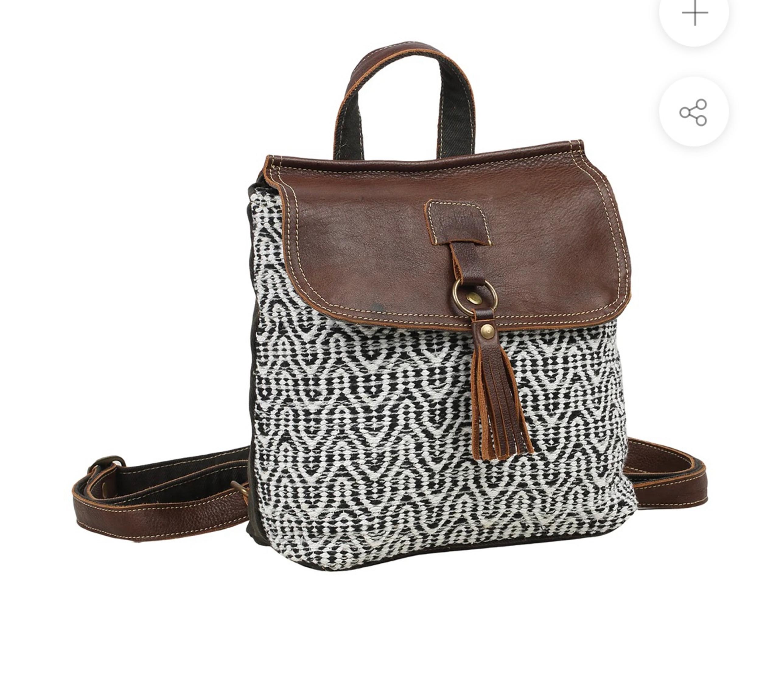 Myra Bag Leffi's Upcycled Canvas & Leather Backpack S-1567