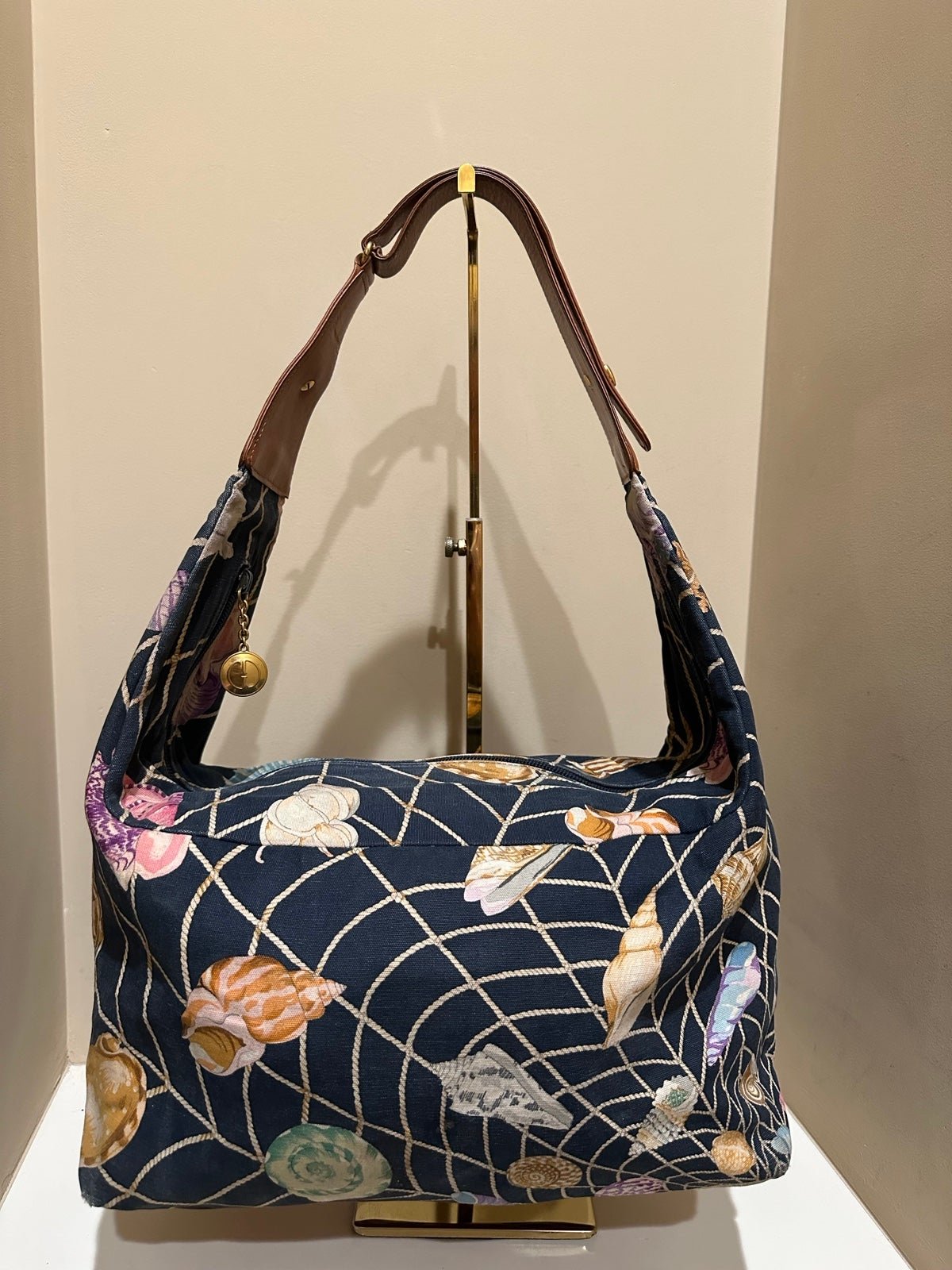 Nautical Gucci x Tom Ford era Hobo Canvas and Leather Rare Bag