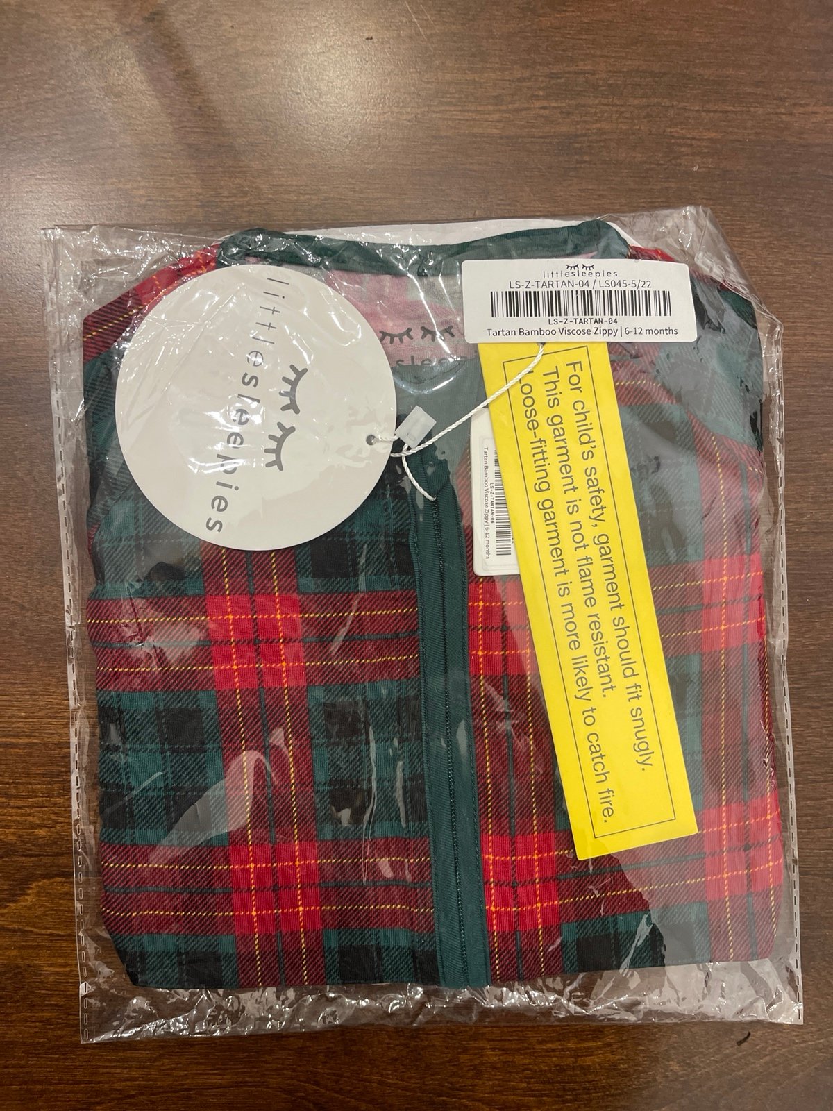 Little Sleepies Tartan Bamboo Viscose Zippy 6-12