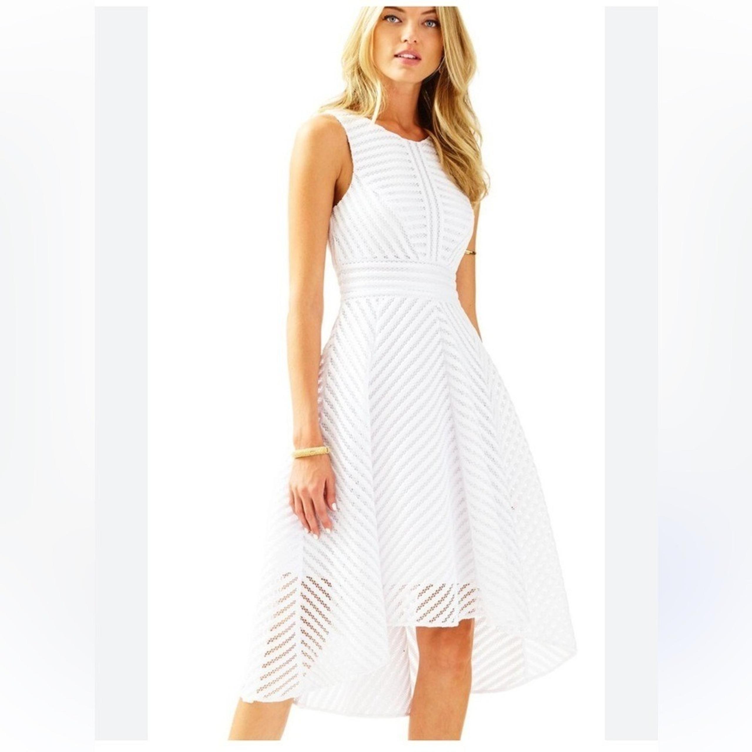 Lilly Pulitzer TILLY MIDI FIT FLARE DRESS, White, Women's Size XS