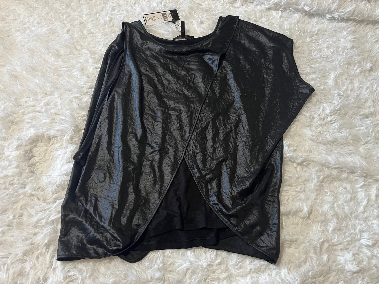 Black BCBGMAXAZRIA Elodie Asymmetrical Top