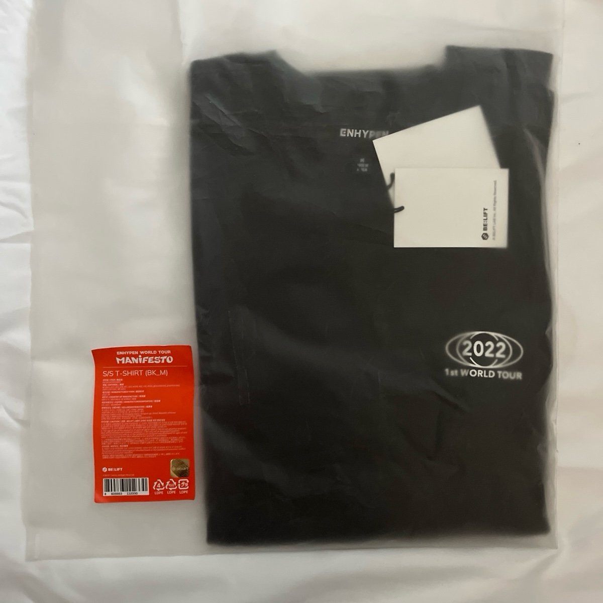 NEW ENHYPEN 2022 Manifesto: Day 1 World Tour Black T-Shirt SIZE M