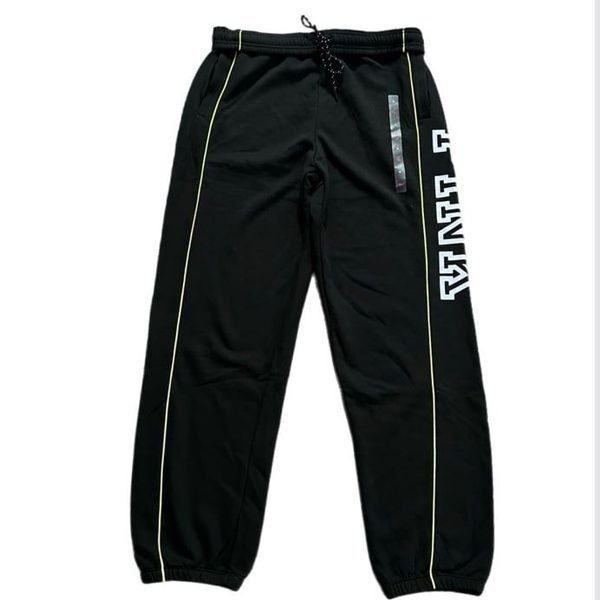 Victorias Secret Pink Everyday Lounge Campus fleece Oversized Logo Pants Black M