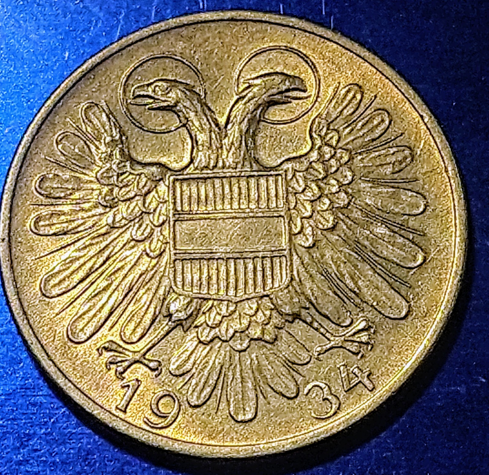 Rare 1934 50 UNC Groschen Austria Genuine European beauty