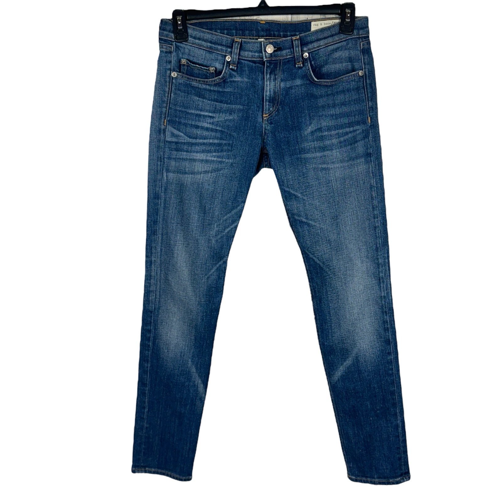 Rag & Bone SZ 28 The Dre Boyfriend Jeans Bradford Low-Rise Zip-Fly Whiskered