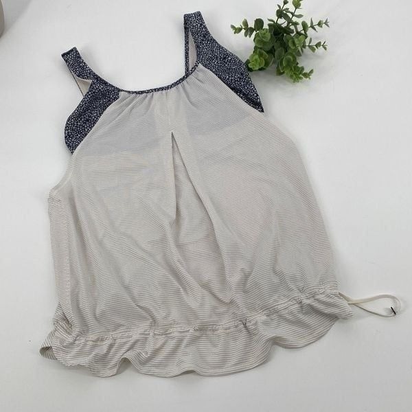 Lululemon Run Times Cinch Running Tank size 6 Heathered Ghost Plush Petal Black