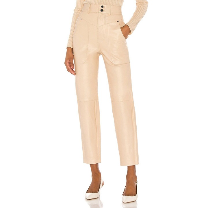 Song of Style Seana Leather Pant in Khaki Neutral in SMALL & LARGE 498 NWT