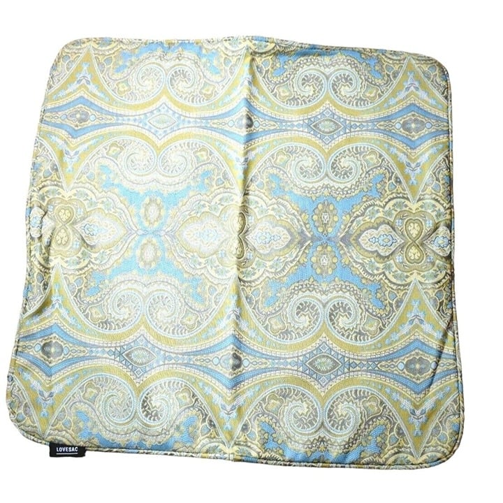 Lovesac Cerulean Majestic Weave Throw Pillow Cover Piping (24 x 24 ) New