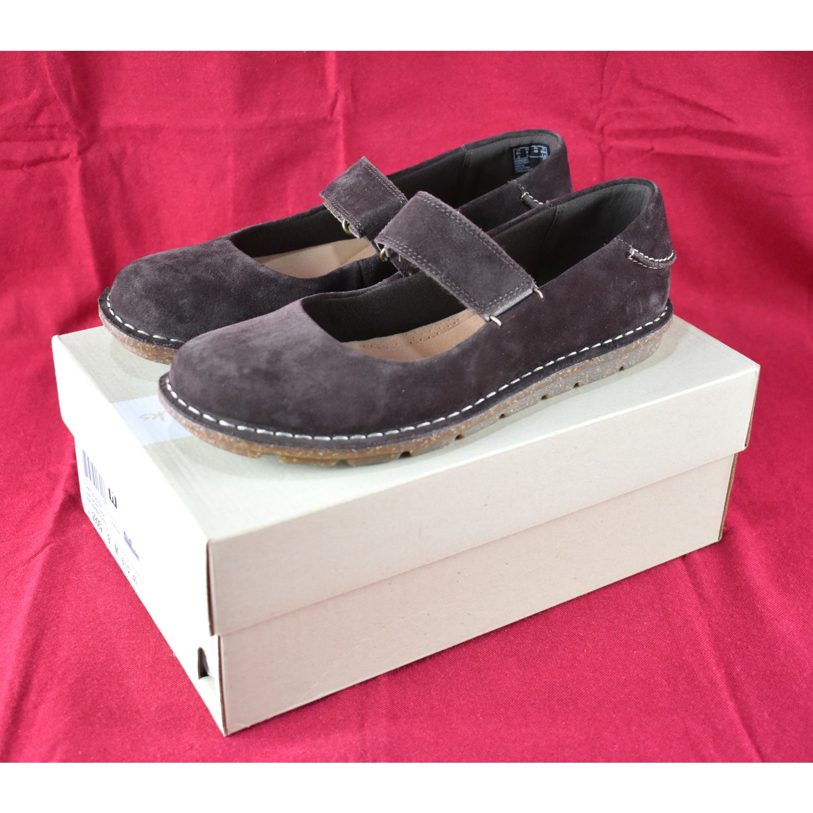 Clarks Tamitha Aster Dark Brown Suede Leather Mary Jane Women's 9 NIB