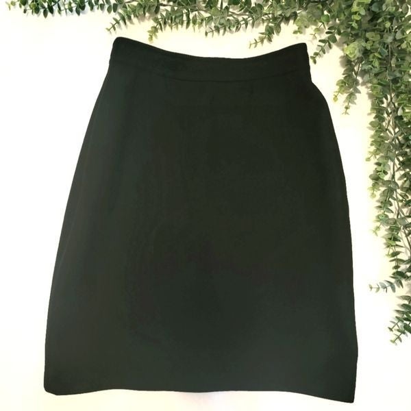 Louis Feraud Black Mid-Length Wool Pencil Skirt