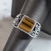 Mens Estate Sterling Silver Modernist Tigers Eye Ring 6.6g E4493