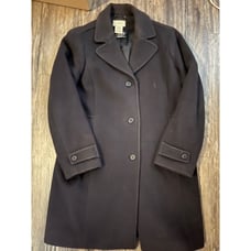 Women's L.L.Bean Bellandi Italy Navy Wool Coat Size 16 3M Thinsulate