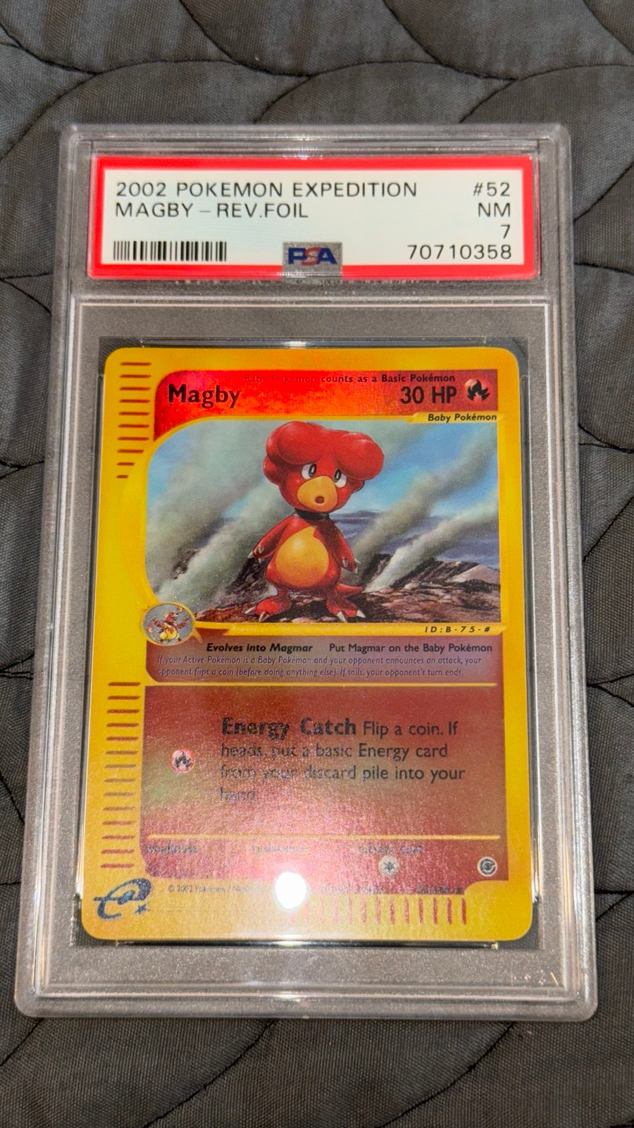 2002 Pokémon Magby Expedition Rev.Foil PSA 7
