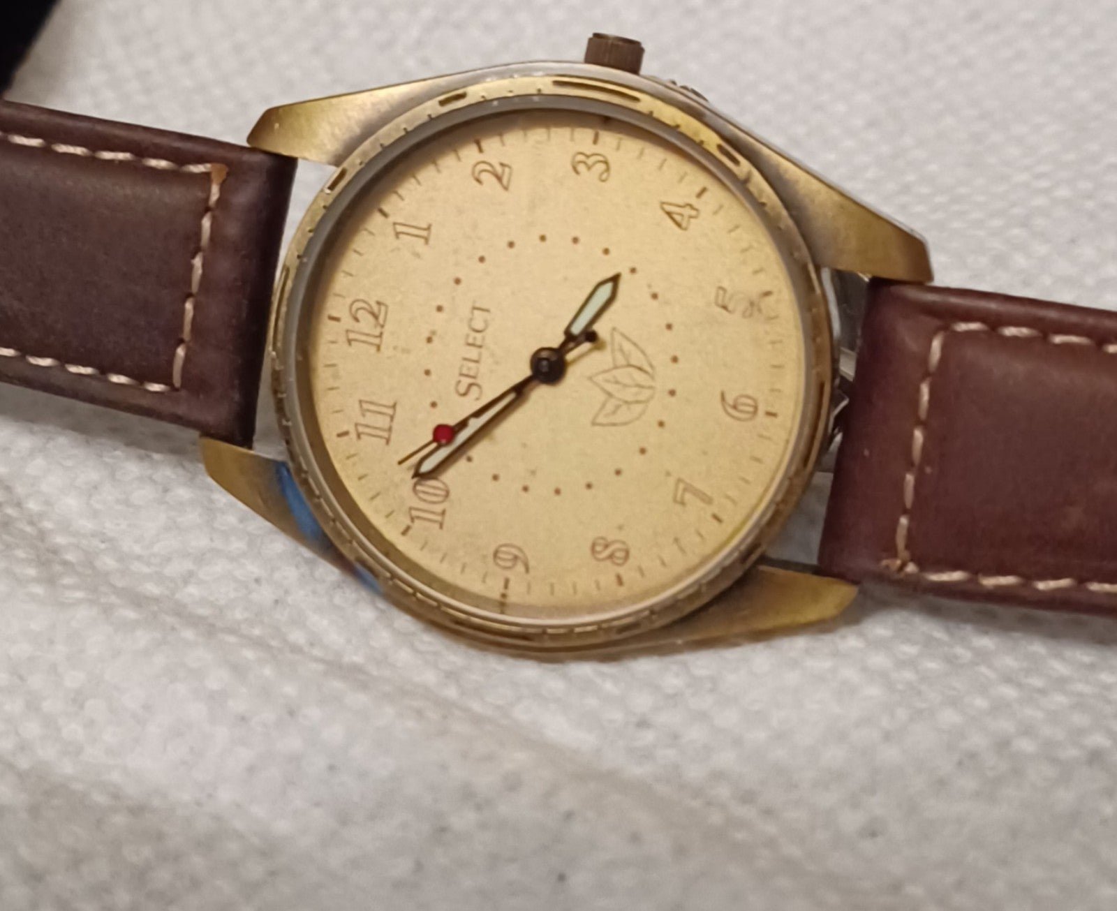 Vintage Select Brand Watch, Brass Case,Large 36mm Case.