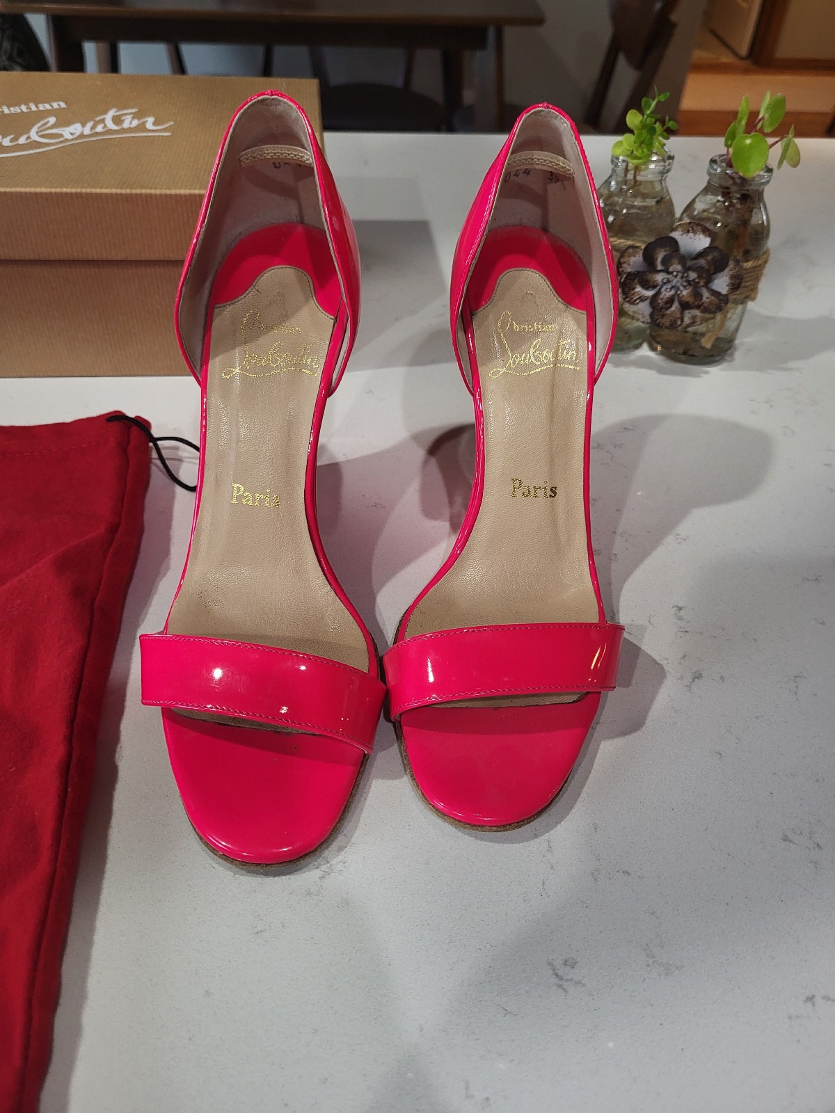 Christian Louboutin Heels Hot Pink Leather Stiletto EU39 US8.5 with Box