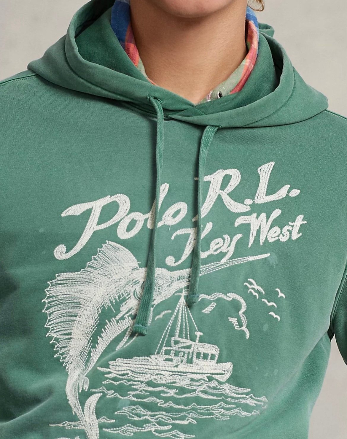 Polo Ralph Lauren Mens Embroidered Fleece Hoodie Key West Green MEDIUM NWT 248