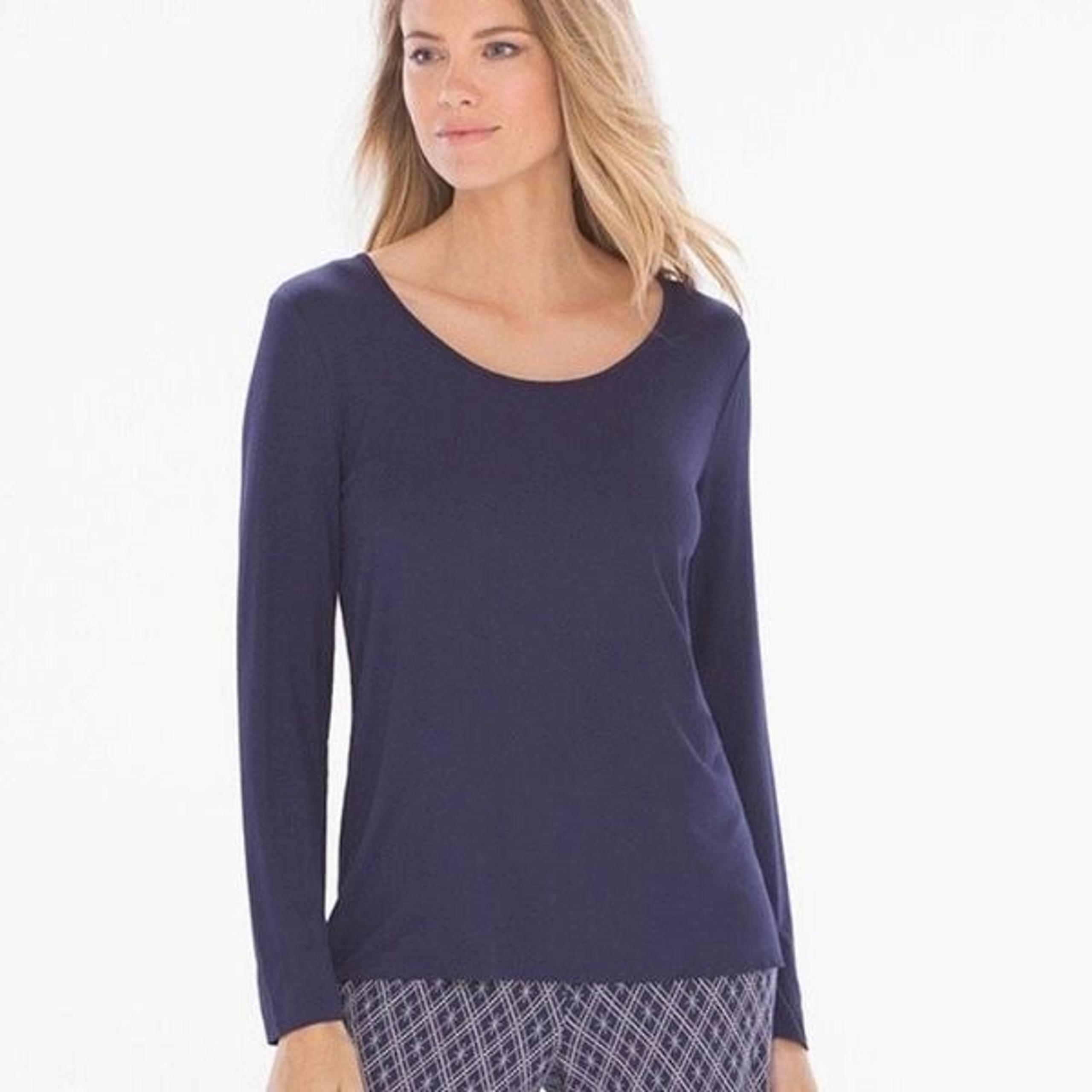 Soma Medium Blue Long Sleeve Pajama Lounge Top