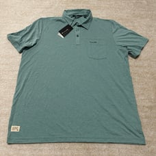 Travis Mathew Men's 2XL Off The Record Polo Heather Green Golf Shirt NWT