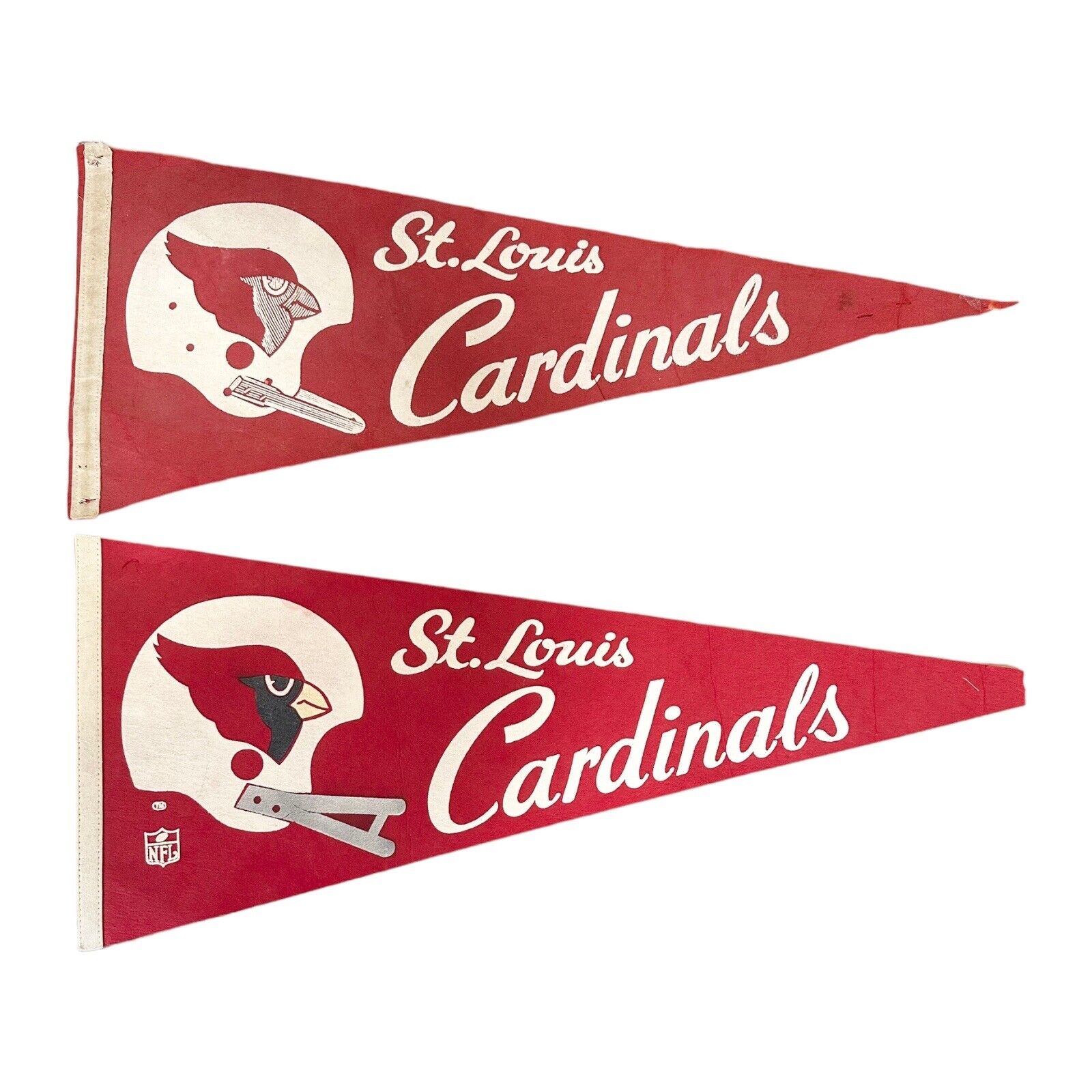 Vintage St. Louis Cardinals Football NFL Sports Pennants Set Of 2 1960s/70s