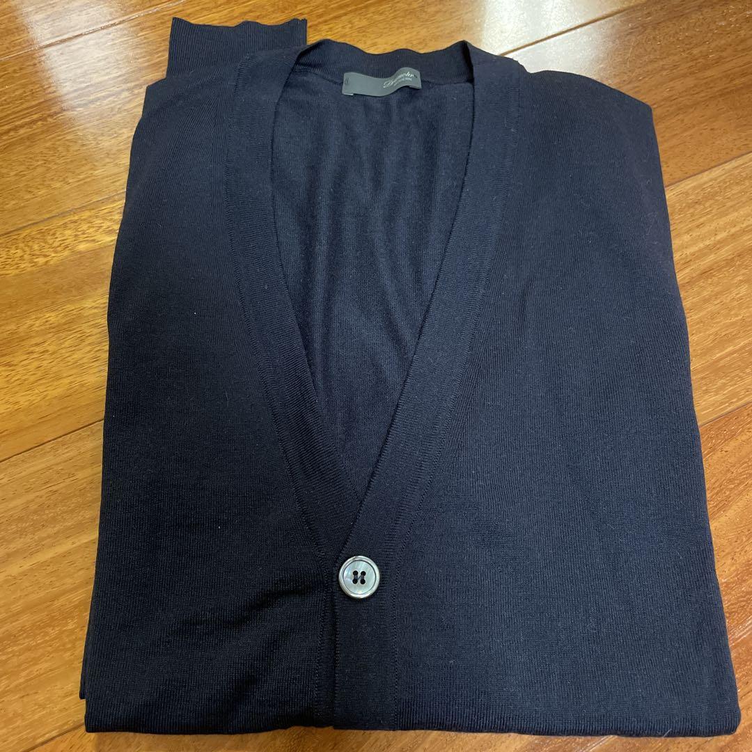 [Unused] Drumohr MODERN Merino V-neck Black Cardigan Size 50