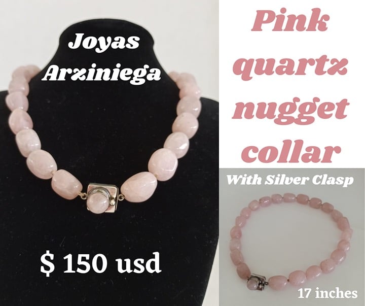 Pink Quartz Nugget Necklace