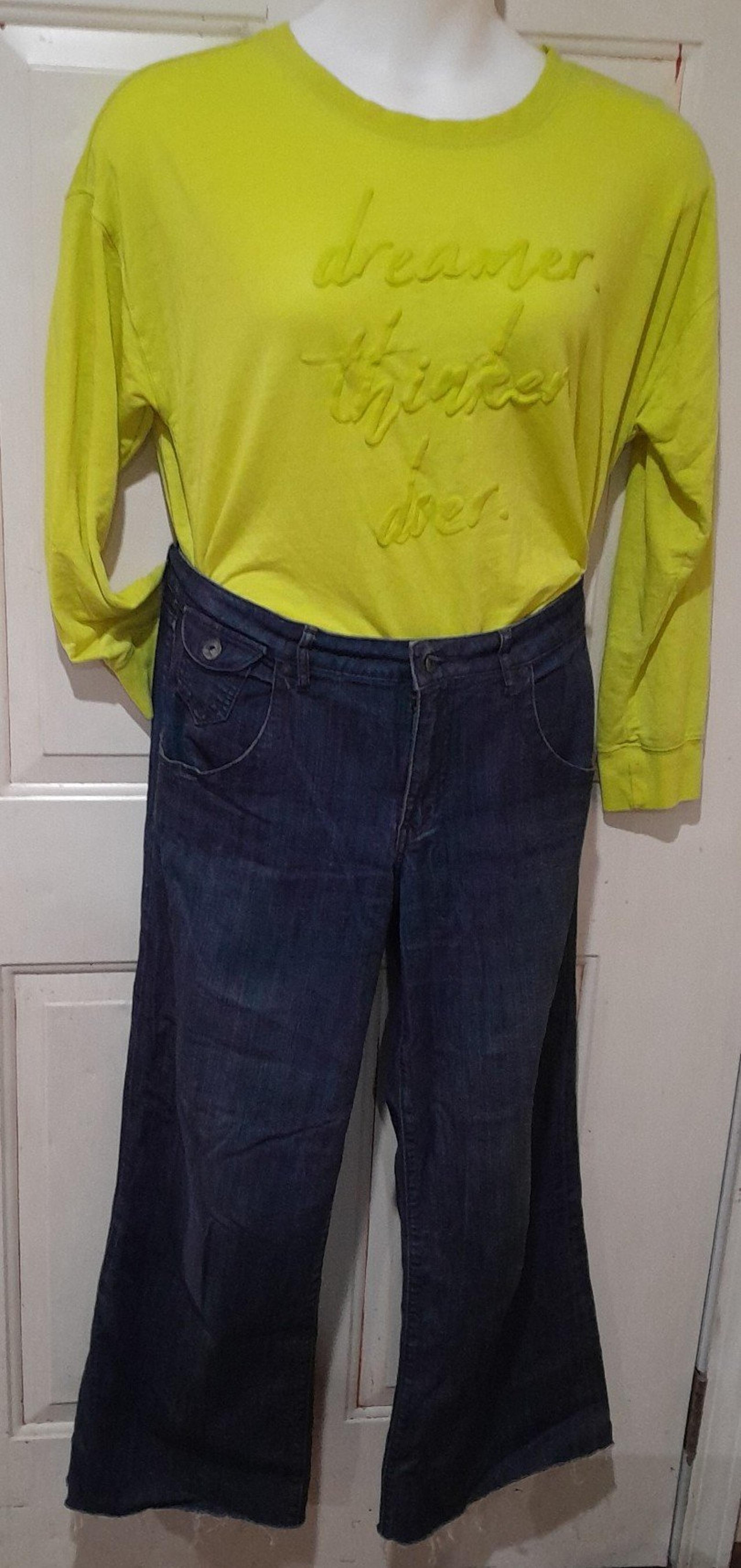 Womens Jeans, Wide Leg Dark Wash