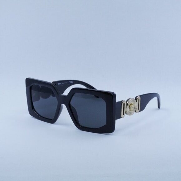 New Versace VE4478U GB1/87 Sunglasses - Black Frame, Dark Grey Lenses