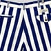 Vintage Cotton Brothers Nautical Striped Pants Blue White Vertical Stripes Sz 34
