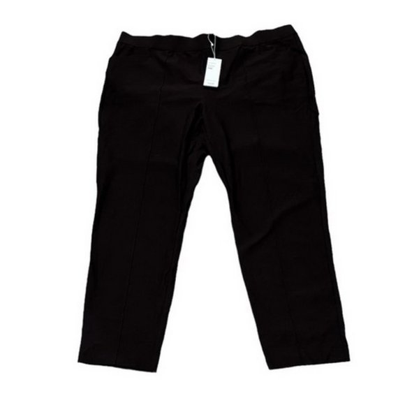 Eileen Fisher Clove Brown Ankle Stretch Crepe Pants