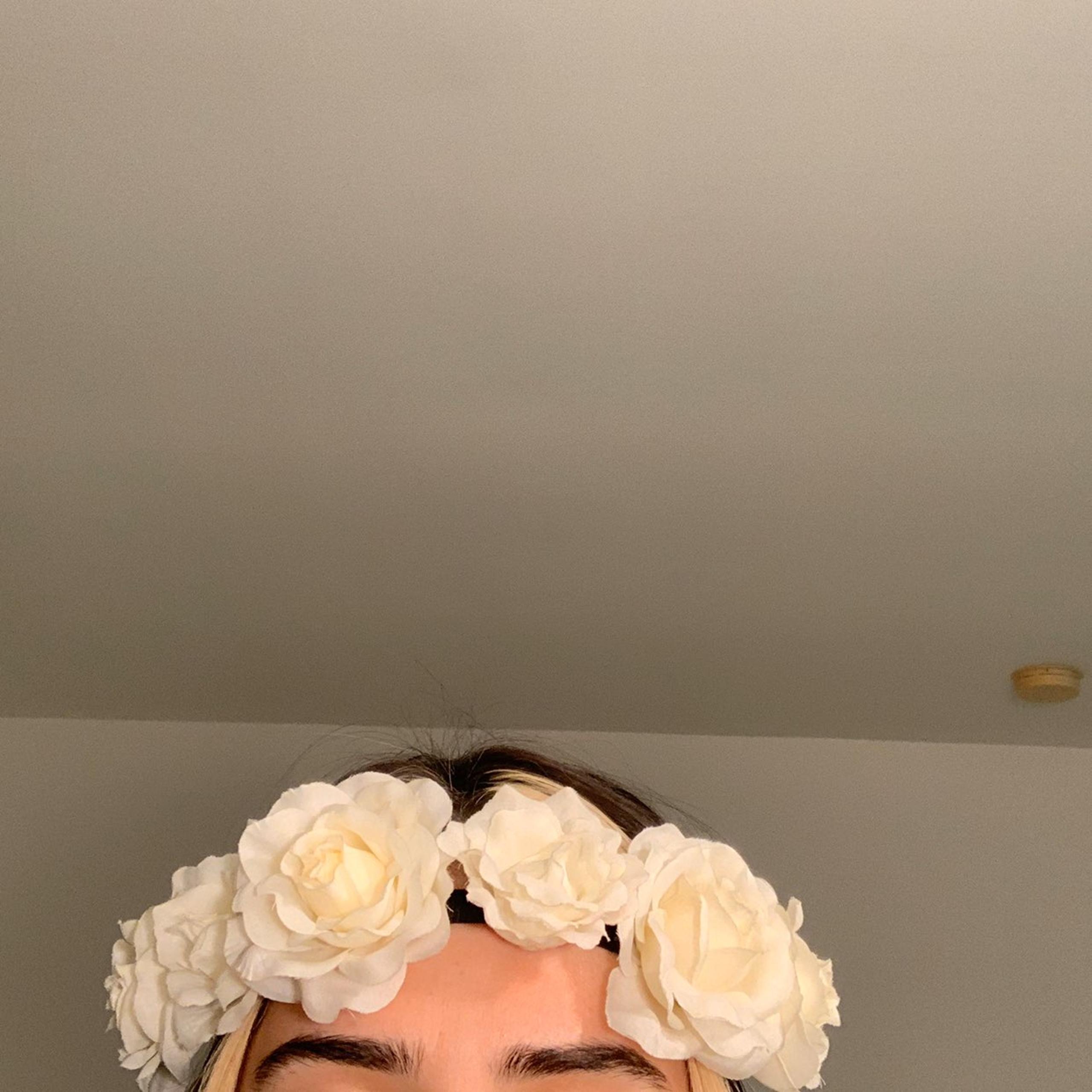 White flower crown