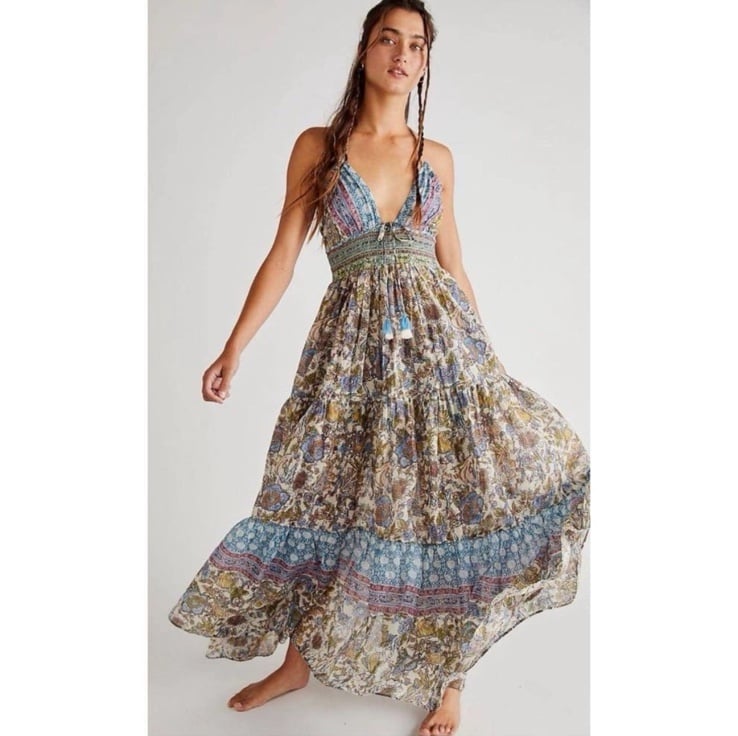 Free people “Real Love” dress Real Love Maxi in Daylight Combo Free People M NWT