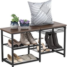 Shoe Rack for Entryway, 3-Tier Shoe Rack Bench, Holds Up to 220 Lbs