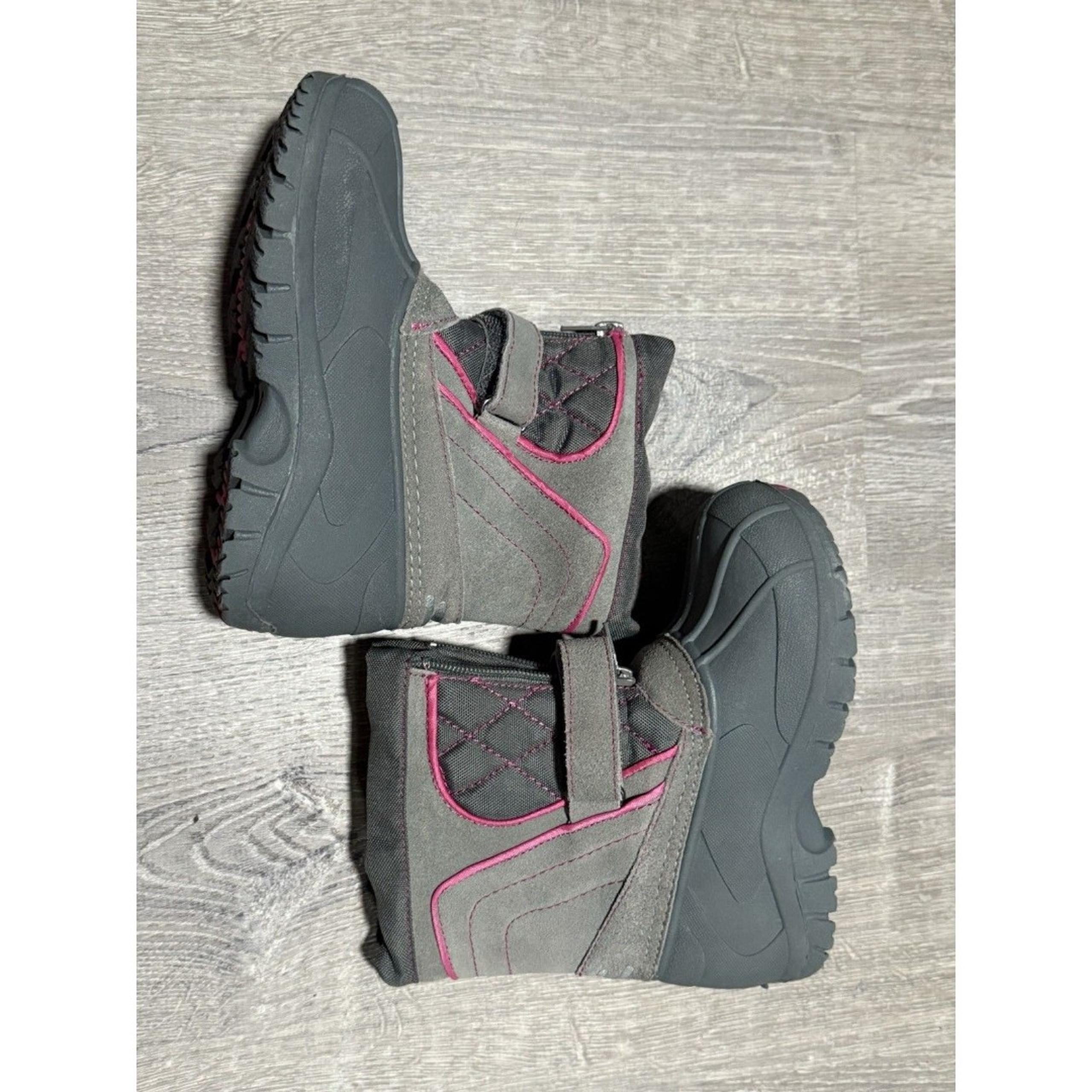 Totes Girls Winter Snow Boots Gray Pink Tori Size 11 Medium