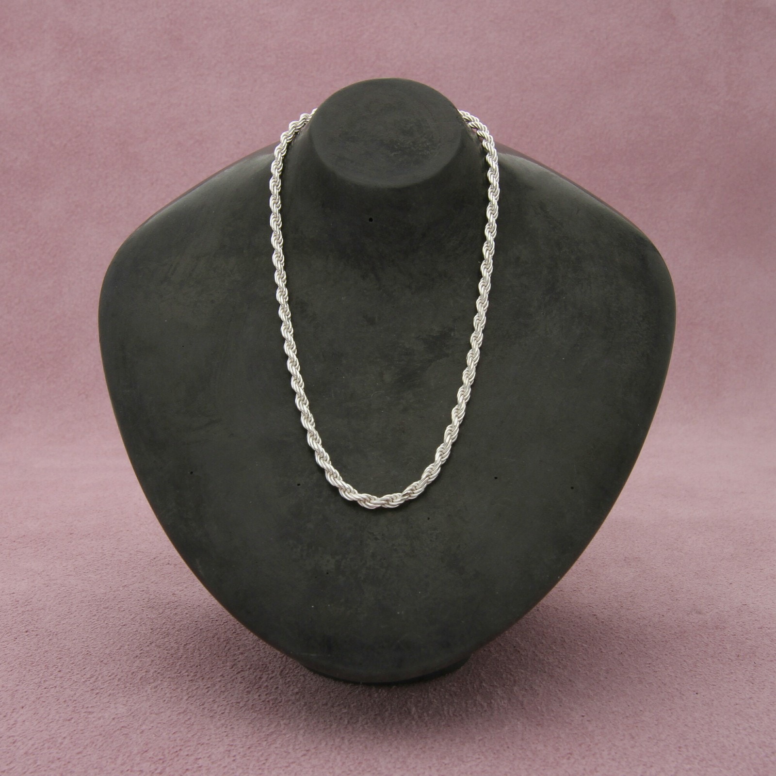 sterling silver 2mm rope chain necklace size 20in