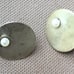 Sterling silver disc earrings with tiny pearl