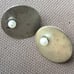Sterling silver disc earrings with tiny pearl