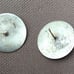 Sterling silver disc earrings with tiny pearl