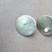 Sterling silver disc earrings with tiny pearl