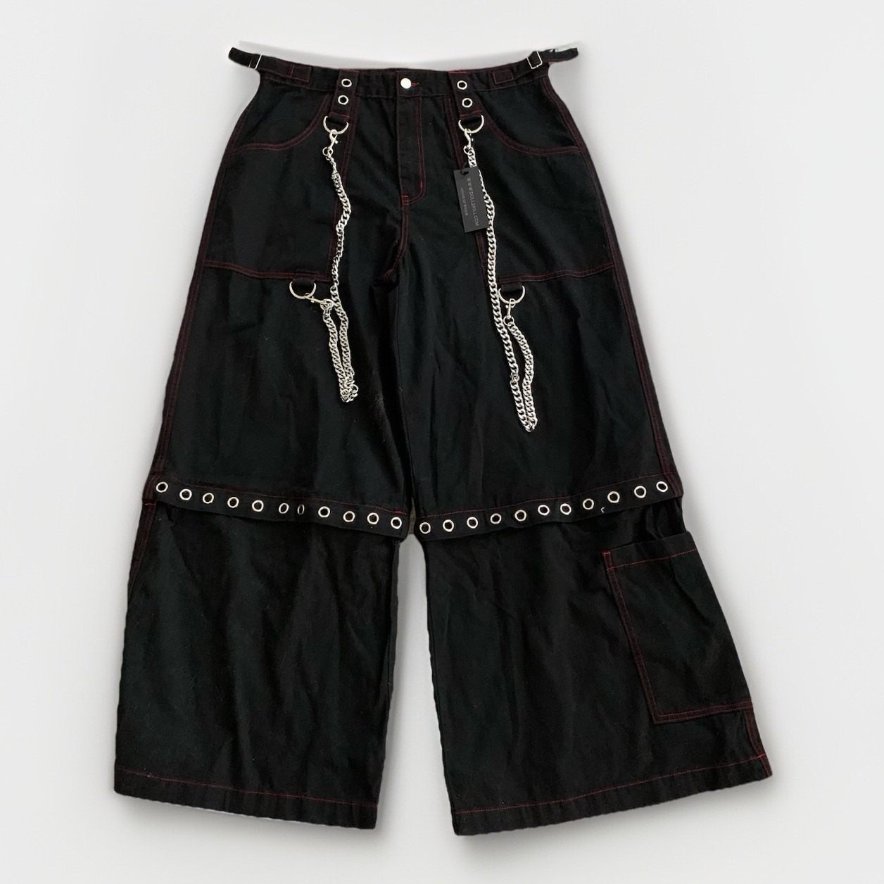 House Widow Rave Pants Black Chains Zip Off Shorts Dolls Kill