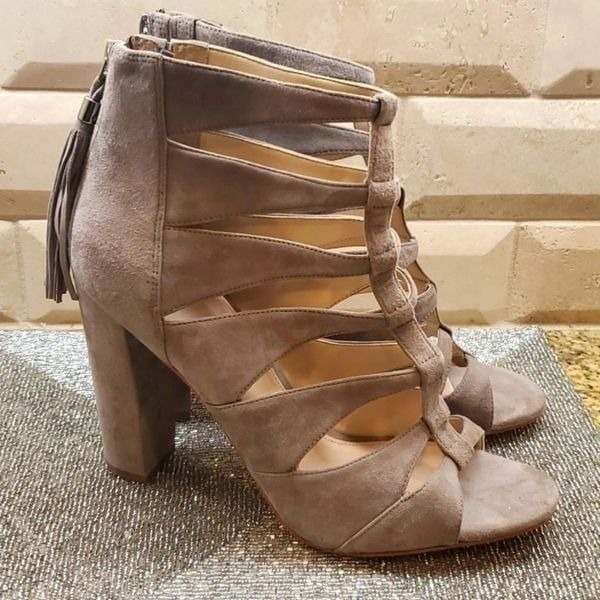 MARC FISHER Suede Caged Sandals- Size 10