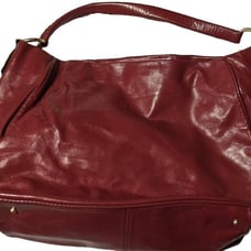 Antonio Melani Large Pebbled Leather Red Hand Bag Gold Accents