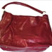 Antonio Melani Large Pebbled Leather Red Hand Bag Gold Accents