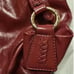 Antonio Melani Large Pebbled Leather Red Hand Bag Gold Accents