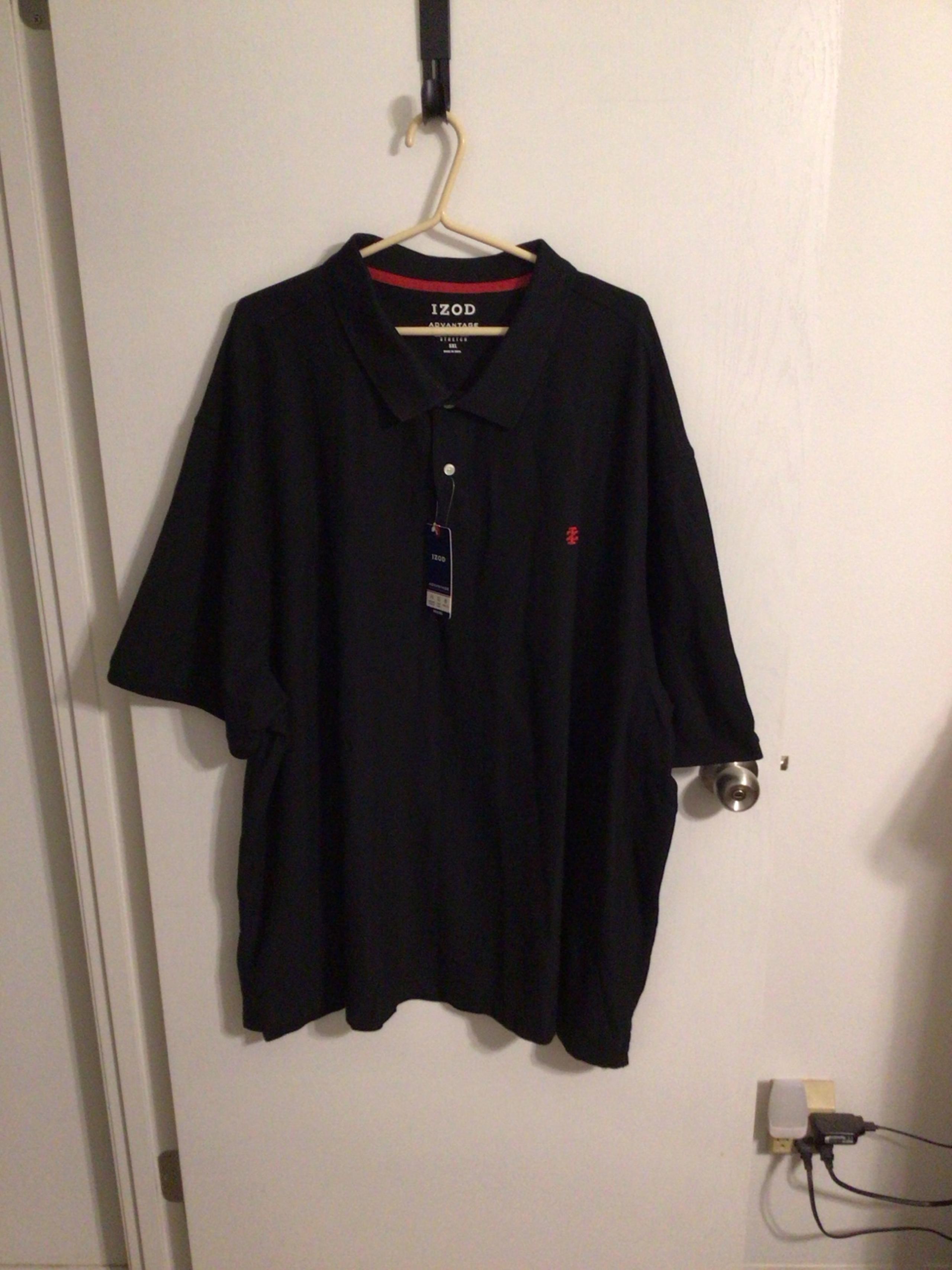 IZOD Advanrage Performance Stretch Mens Polo Size 5XL Black Big &Tall NEW