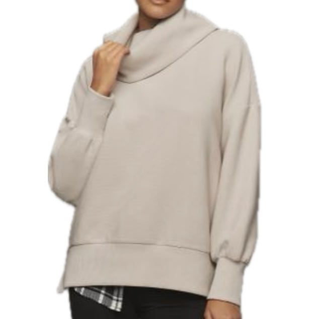 Varley Milton Ribbed Sweatshirt – Side Zip Mock Turtleneck – Size XL