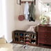 10 Cubbie Shoe Cabinet Storage Bench with Cushion, Adjustable Shelves