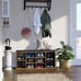 10 Cubbie Shoe Cabinet Storage Bench with Cushion, Adjustable Shelves